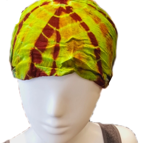 TIE DYE Handmade Headband *4 Designs Lime Green NEW - Picture 3 of 9